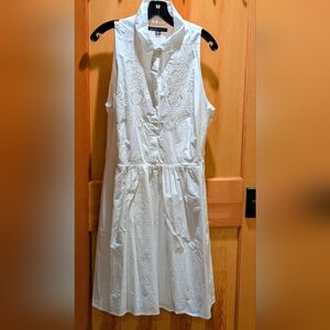 Boston Proper White Lace Midi Dress NWOT